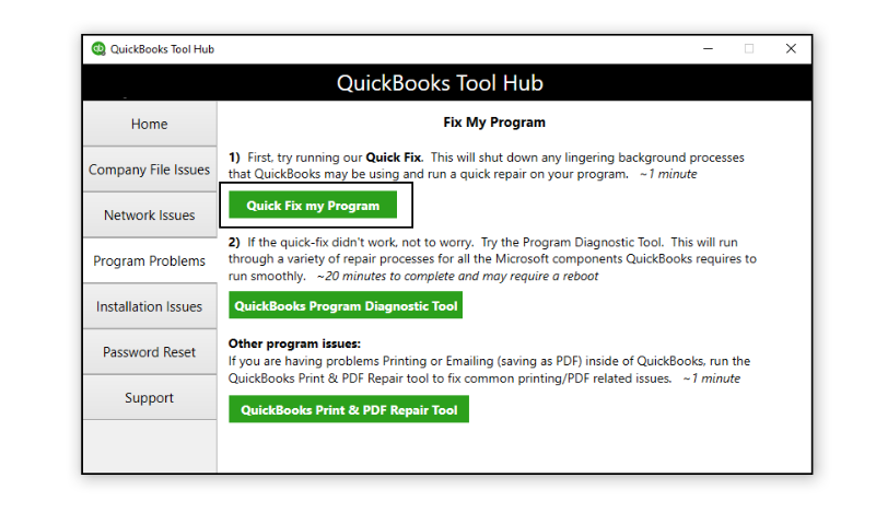 Quick Fix Program